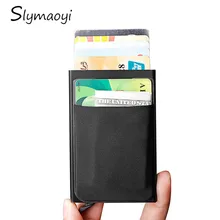 Slymaoyi Rfid Умный кошелек, кредитный держатель для карт, металлический тонкий мужской кошелек, passe secret pop up, минималистичный кошелек, маленький черный кошелек