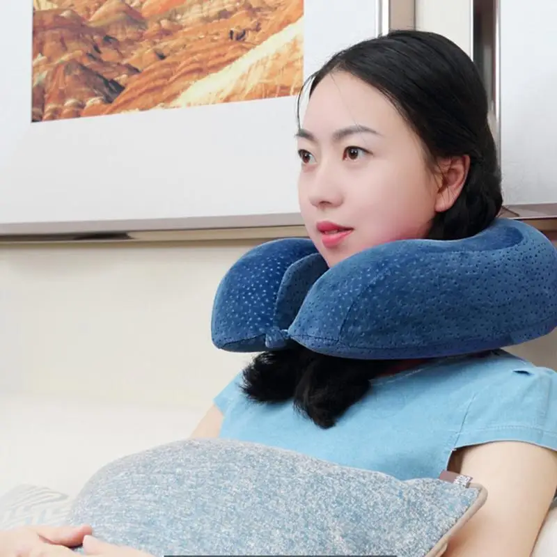 Новая подушка для шеи массажер u-образная подушка для шеи с микрошариками подушка для кровати для самолета подушка для автомобильных путешествий