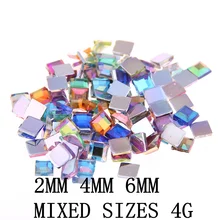 Стразы для ногтей с плоской задней стороной 2 мм 4 мм 6 мм смешанные размеры 4 г около 180 шт для рукоделия Скрапбукинг Сделай Сам одежда для украшения ногтей