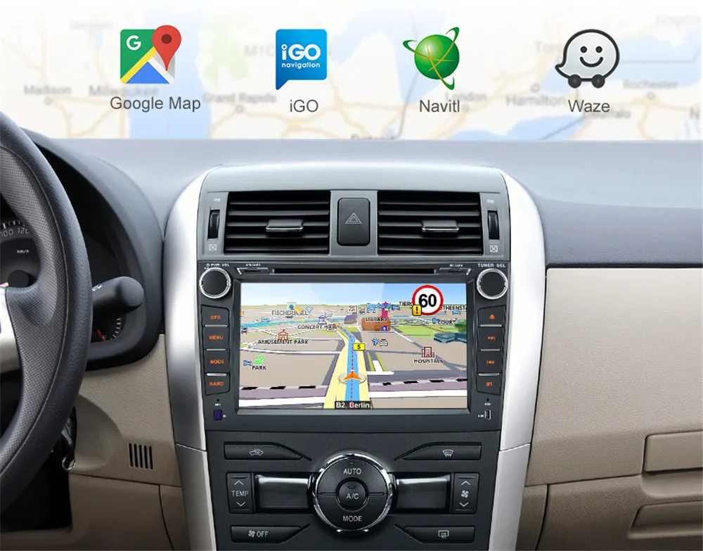 Best 2 Din Android 9.1 Car DVD Player Stereo Radio for Toyota Corolla 2007 2008 2009 2010 2011 Car GPS Navigation TPMS WIFI Bluetooth 3