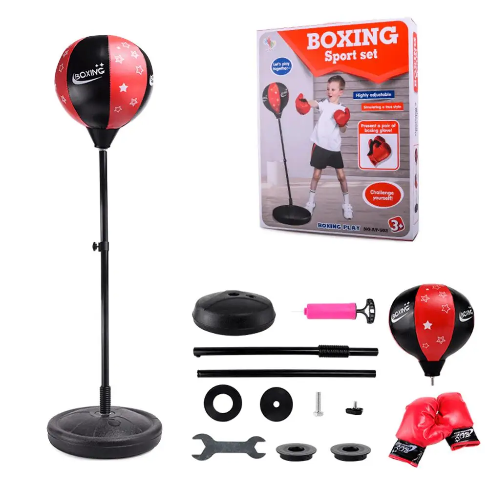 

Relaxed Boxing Standing Punching Bag Children Fitness Punch Pear Ball Speed Bag Boxing Set With Boxing Gloves And Inflator Pump