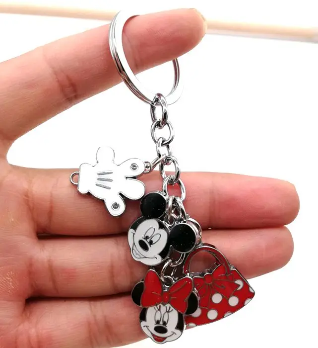 

New 1 pcs cartoon mickey minnie bag hand Key Chain Cartoon Keychain DIY Key Ring gift R10