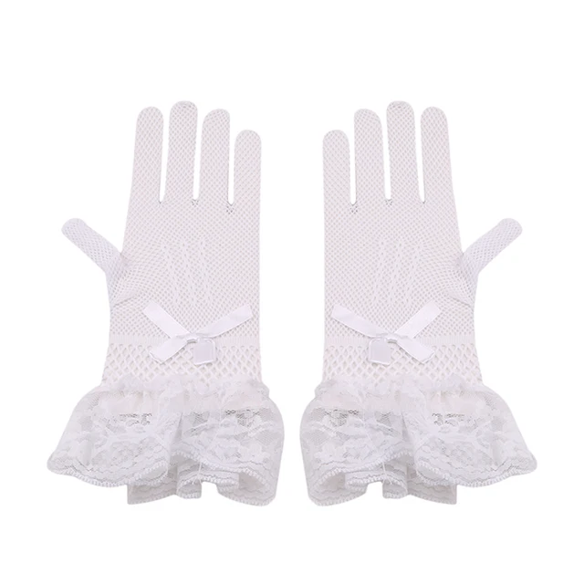 1 Pair Lace Gloves Women Black White Color Lace Gloves Elegant Lady Style Gloves