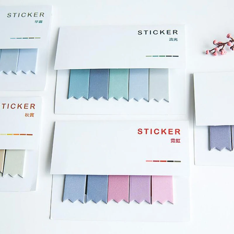 

Gradient Series Kawaii Self-Adhesive Paper Memo Pad Sticky Notes Notebook Stationery Students Stationery Office School Supplies