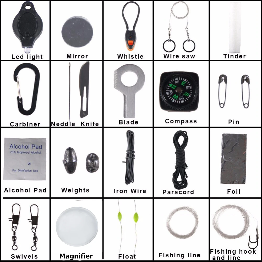 EDC.1991 Паракорд Открытый Кемпинг выживания граната ПАРАКОРД БРЕЛОК 20 в 1 компас, аварийный свисток, карабин, рыболовные наборы