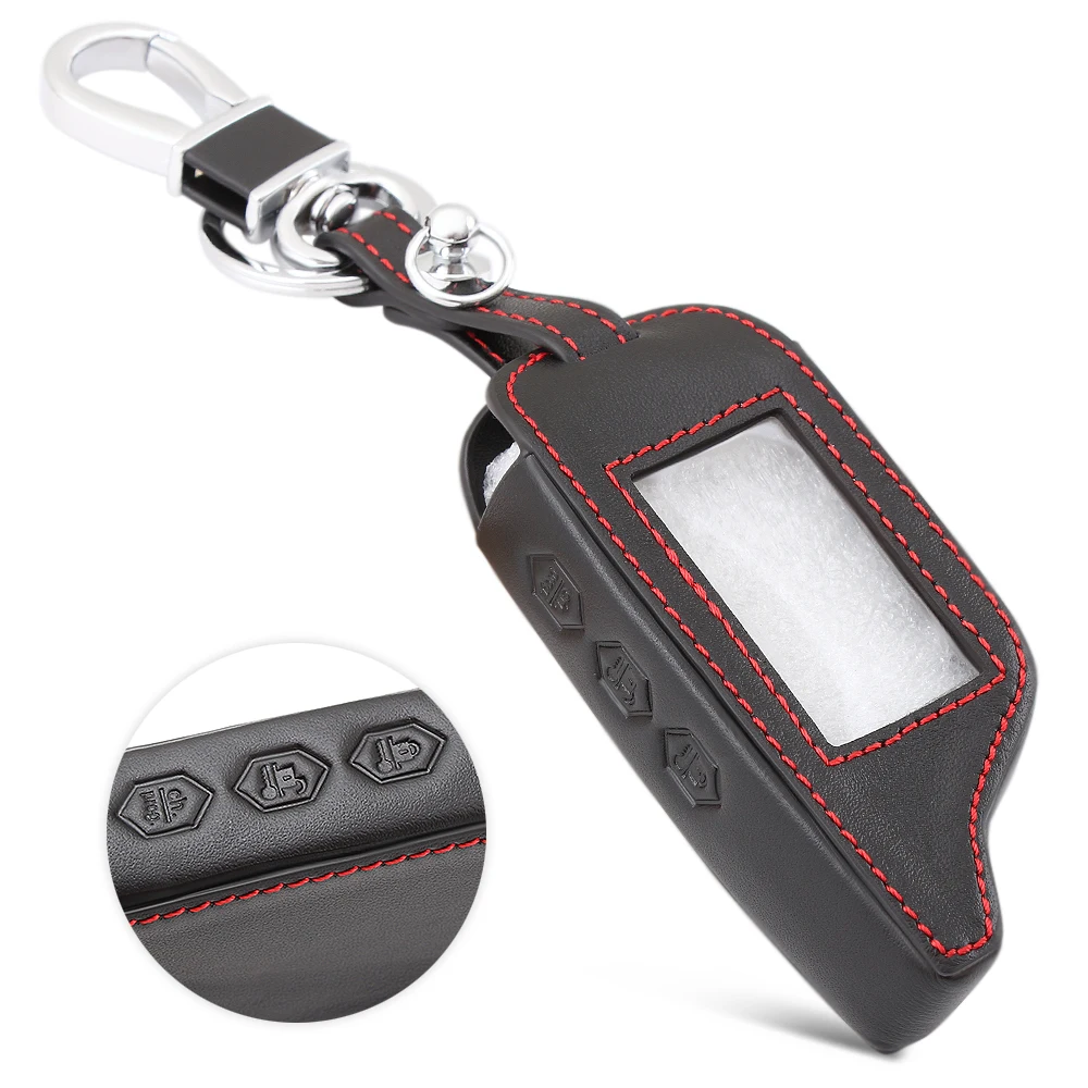 New B9 Leather Key Case for Starline B9/B91/B6/B61/A91/A61/V7 C9 KGB FX-5 Jaguar ez-one LCD Way Car Remote 2 Alarm | Автомобили и