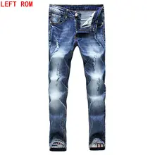 New dropshipping men Biker jeans ripped denim slim fit motorcycle pant classic hip hop skinny casual winter stretch women jeans