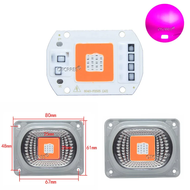 20W 30W 50W LED Phyto Light AC220V Grow Lamps With Lens Reflector Red+Blue LED Growing Lights Full Spectrum For Plants Seed
