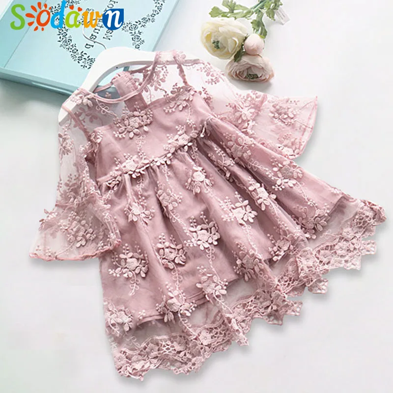 Sodawn 2018 Spring Summer Children s Clothing font b Baby b font Girl Princess Dress Lace