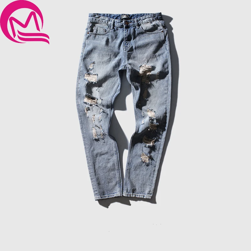 

MQ Fashion Mens Jogger Jeans With Embroidery Slim Fit Washed Denim Pants Male Roses Patchwork Jean Trousers