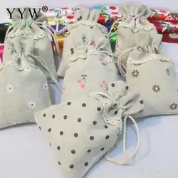 50 шт. хлопок тканевые мешочки для украшений мешок бусины сумка для хранения смешанные цвета свадебные конфеты подарок