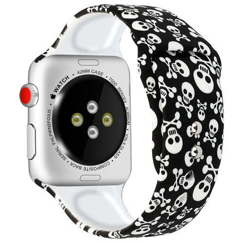 Силиконовый ремешок для apple watch группа 4 42mm 38mm 3 iwatch Группа 44 мм 40 мм браслет Корреа Спорт Популярные печати часы аксессуары - Цвет ремешка: 6