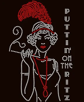 

Free Shipping Puttin in the Ritz Lady - Custom Order Rhinestone transfer