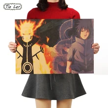 TIE LER Наруто стиль классический японский мультфильм комикс крафт бумага Бар плакат ретро плакат декоративной живописи 51,5X36 см