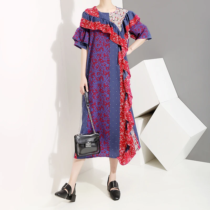 Новинка 2019 корейский стиль женское летнее длинное цветное платье с коротким