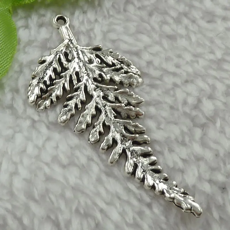 

64 pieces antique silver leaves charms pendant 62x29mm #3228