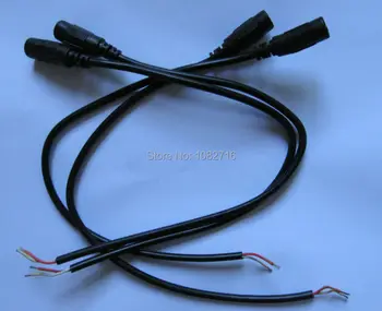 

20 pcs 22AWG DC plug power jack straight connector Single cable 5.5x2.5mm female extension cord 29cm Security monitoring lines