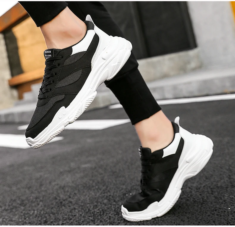 Men's Casual Shoes Chunky Sneakers' Platform Breathable Shoes Men Sneakers Classic White Trainers Sneakers With Platform Spring (2)