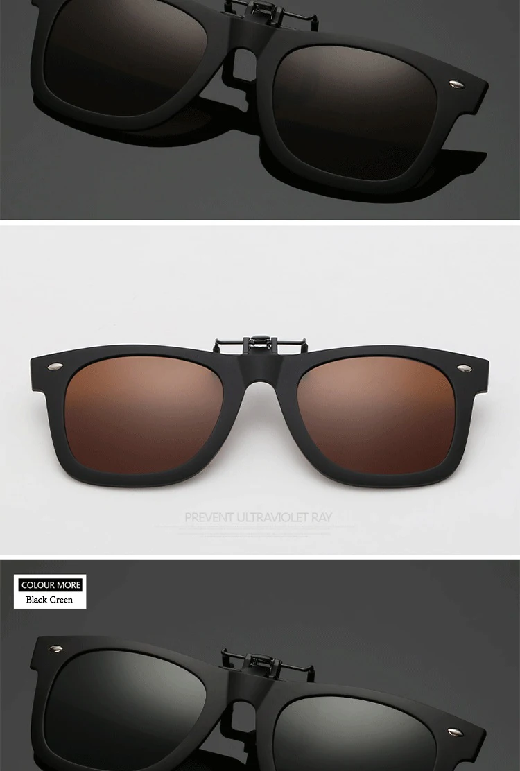TR90 черная рамка поляризованные прикрепляемые линзы солнцезащитных очков для близорукость миопия очки женские, мужские риса ногтей очки ночного видения L3