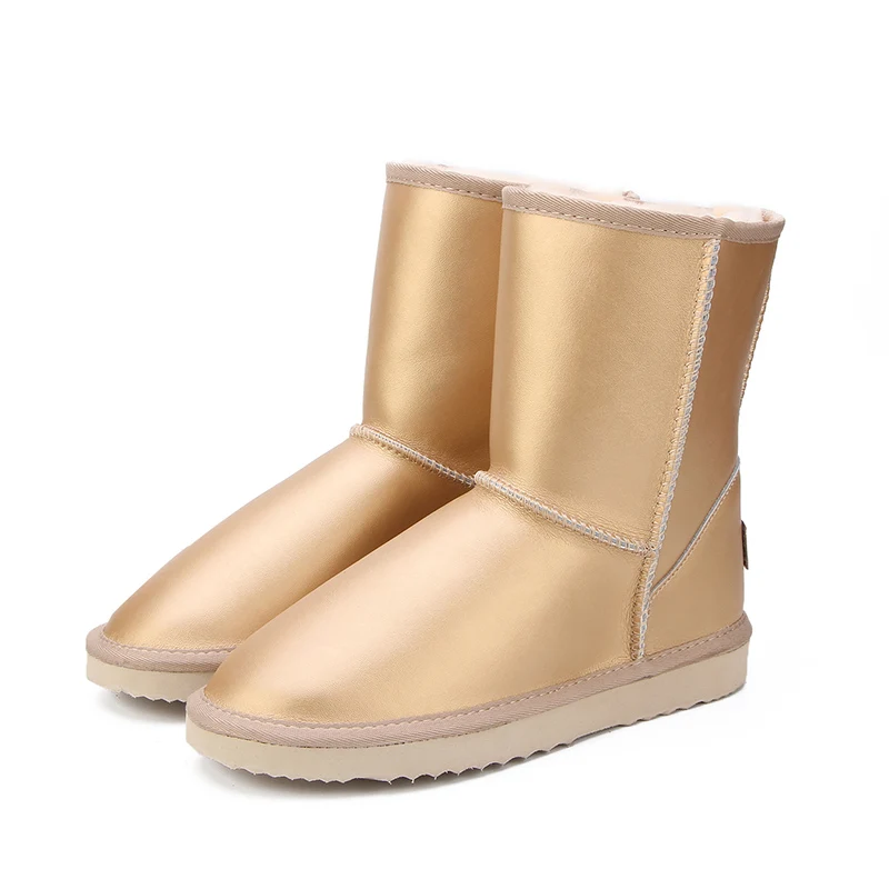 MBR FORCE/классические женские зимние ботинки из натуральной воловьей кожи наивысшего качества в австралийском стиле; зимние ботинки на меху; теплые зимние ботинки; женские ботинки - Цвет: Sand