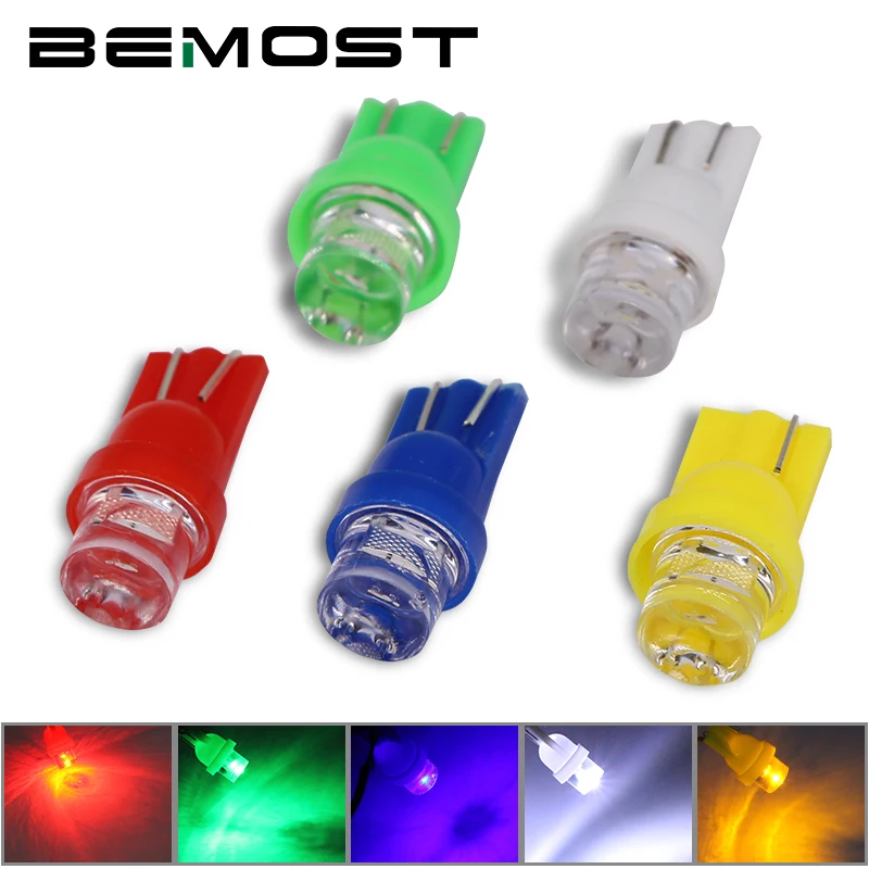 

BEMOST 10PCS T10 LED 1SMD W5W Bulb LED Automotive 194 12V Motorcycle Auto Reading Light Driving Lamp Car Styling Accessories