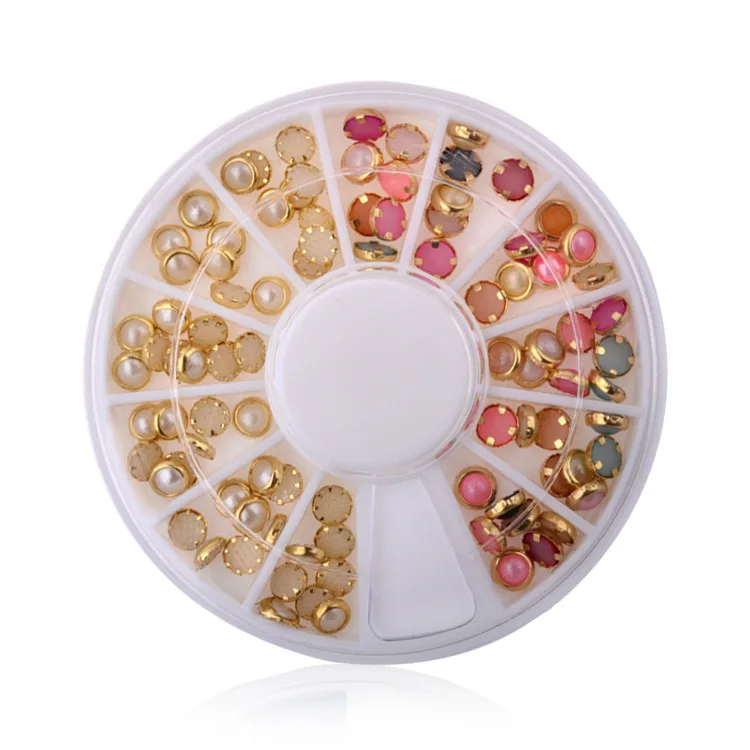 1 коробка любовь 12 цветов 3 мм стразы для дизайна ногтей колеса DIY Декоративные наклейки для ногтей 3D инструменты для маникюра - Цвет: 049