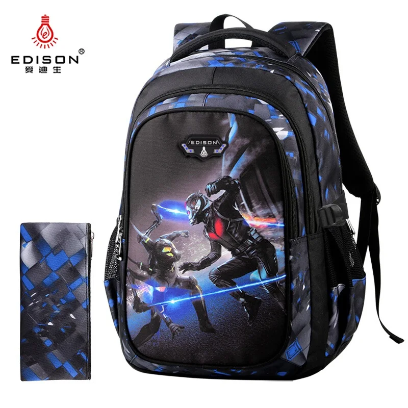 

Edison School Bag Fashion Ultra Light Weight Loss Children Cartoon Backpack 6-12 Years Old Ant People Large School Backpack
