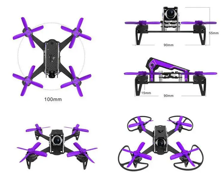 Гоночный мини Квадрокоптер F100 100 мм с видом от первого лица Дрон PNP RC F3 OSD 5 8G 25 МВт