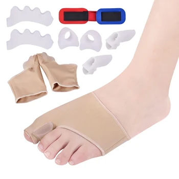 

9Pcs/Set Comfortable Toe Separator Bunion Thumb Valgus Adjuster Protect Toes Spreader Correct Pedicure Socks Foot Care Set Tools