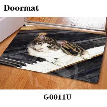 

Custom cat DoorMat Art Pattern Printed Carpet Floor Hall Bedroom Cool Pad Fashion Rug Drop Shipping SQ0611