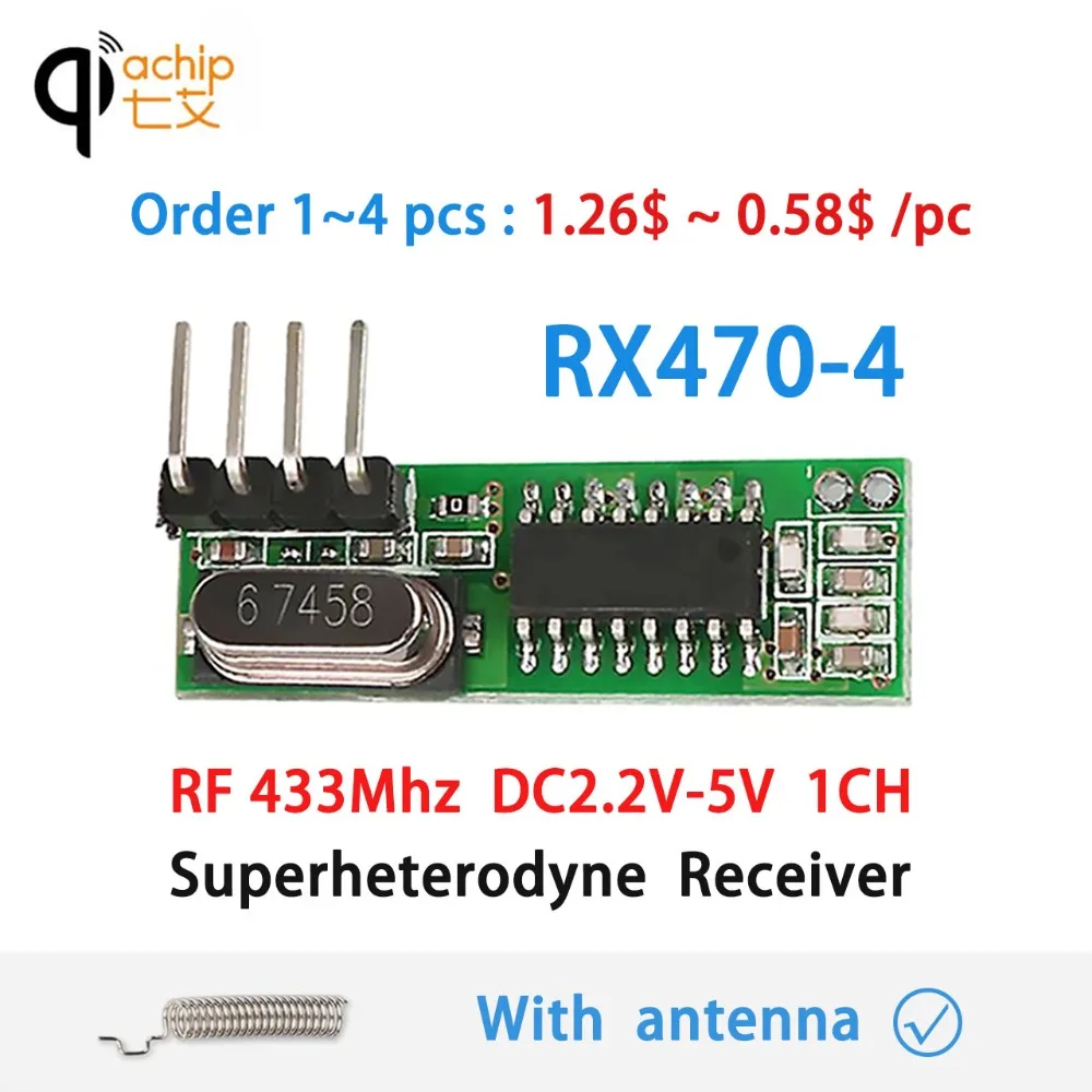 QIACHIP RF 433 МГц модуль супергетеродинного приемника ASK DIY беспроводное реле