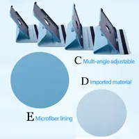 תואר זווית 360 תואר סיבוב לוחות Case עבור סמסונג Tab A2 10.1 אינץ T583 Multi-זווית מתכווננת PU כיסוי חכם שינה מתעורר סמסונג (5)