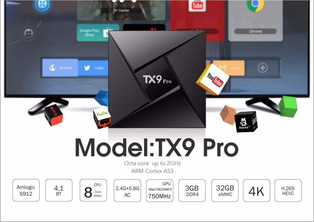 TX9 Pro ТВ коробка Android 7 1 3g Оперативная память 32G Встроенная Amlogic S912 2 4/5 8 ГГц Wi Fi 64Bit
