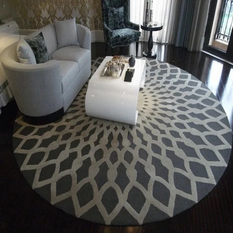 Zeegle коврик в скандинавском стиле круглый коврик для гостиной мягкий ковер геометрический нескользящий коврик круглый Детский ковер - Цвет: gray