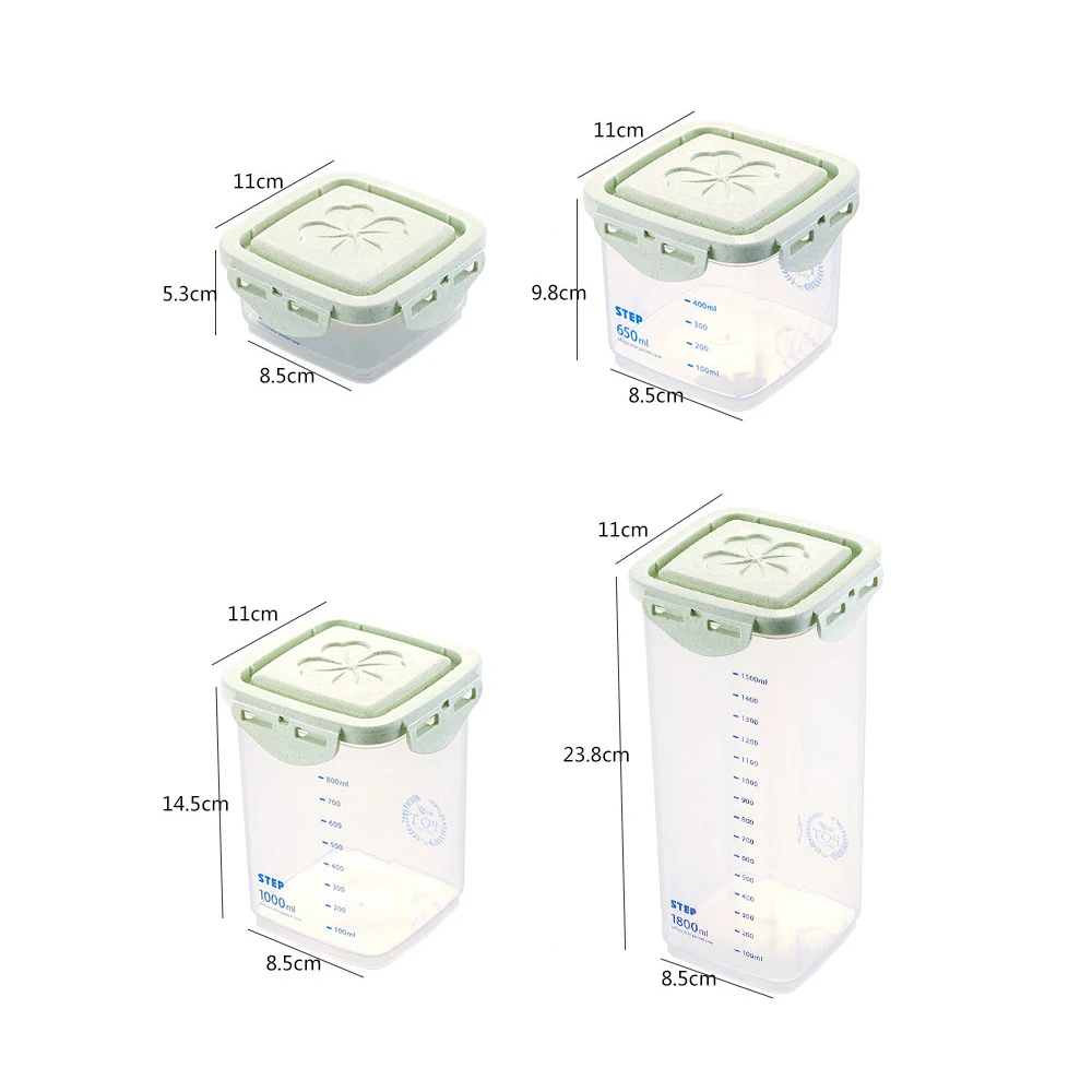 1 шт. Lastic герметичный холодильник Емкость для хранения пищи для закусок Градуированный контейнер для хранения злаков коробка для хранения кухонных продуктов