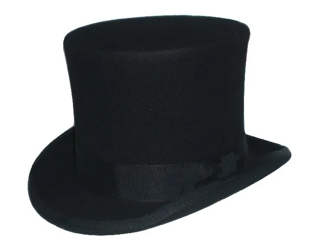 Sombrero de copa de estilo victoriano Steampunk para hombre y mujer, gorro de lana 100%, color negro|top hat|mad top top hat - AliExpress