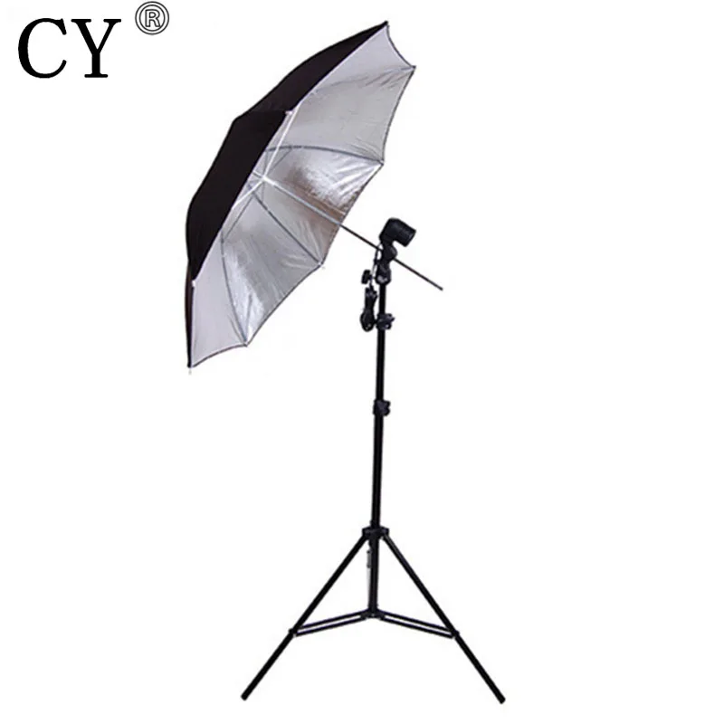 

CY Photography Studio Kits Single Bulb Socket Holder+Black Silver Umbrella+Light Stand Photo Studio Set
