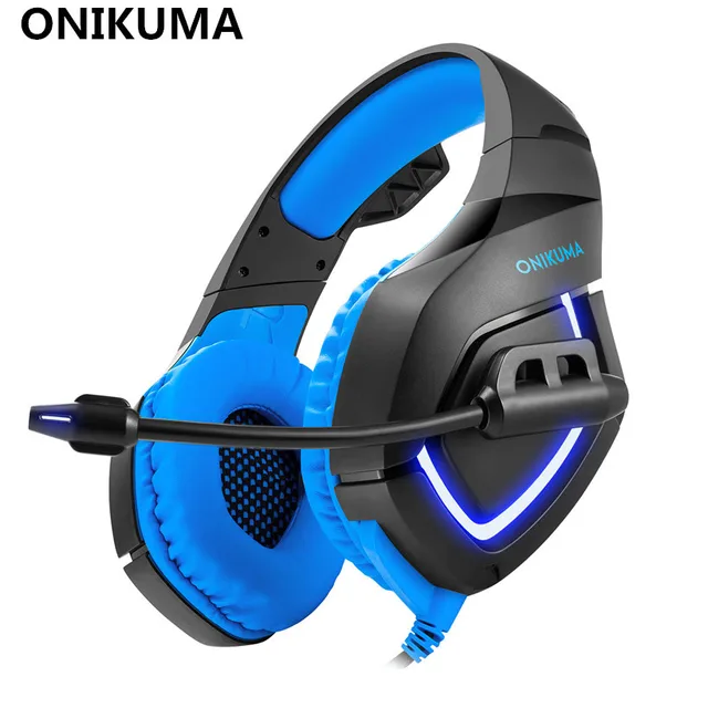 ONIKUMA K1 Ps4 Gaming Headphone with Soft Microphone LED Light for PS4 New Xbox One Computer PC Gamer Bass Gaming Headset casque