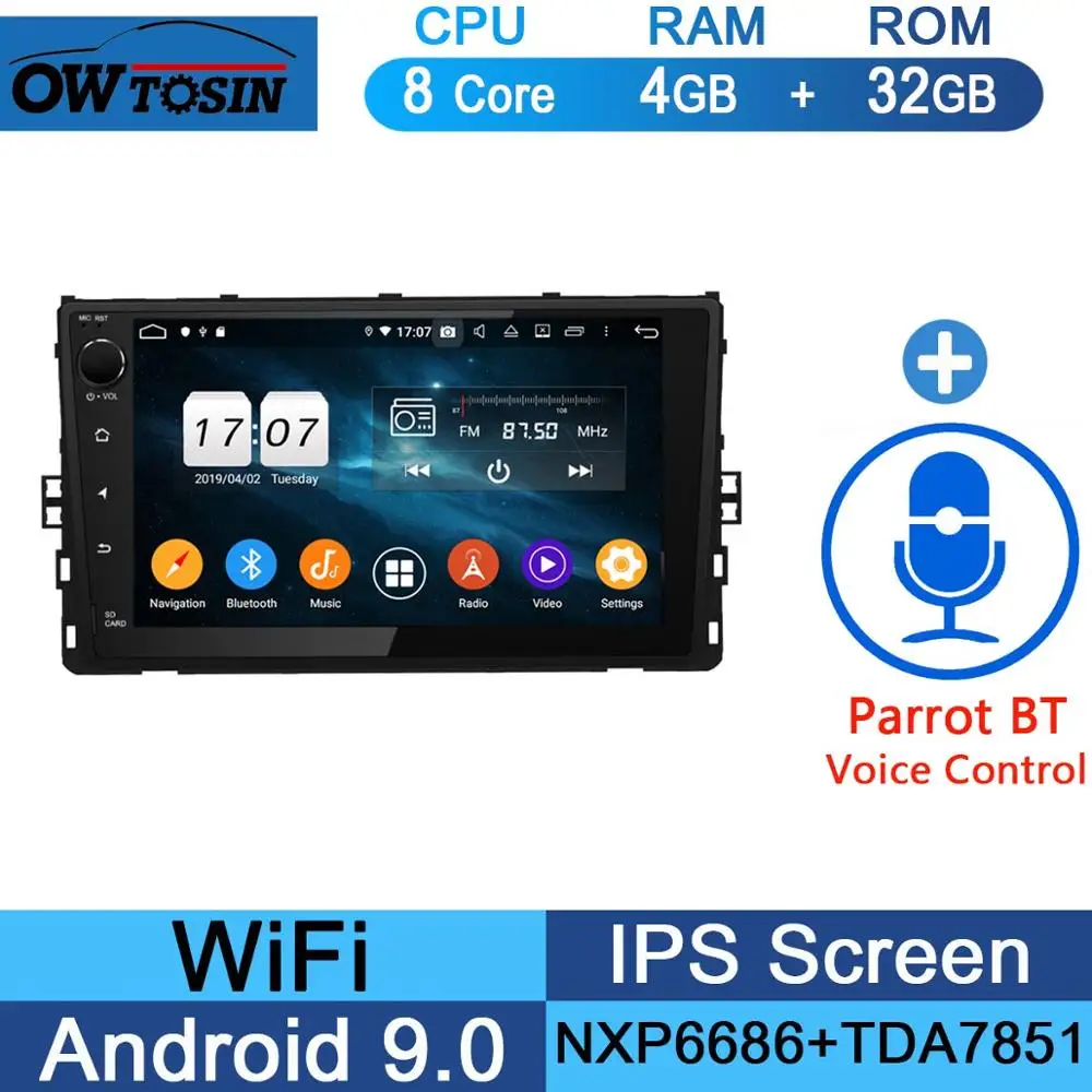 " ips Android 9,0 8Core 64G rom автомобильное радио gps для Volkswagen VW Tiguan Golf Passat CC Polo Jetta CarPlay Parrot - Цвет: 32G Parrot BT