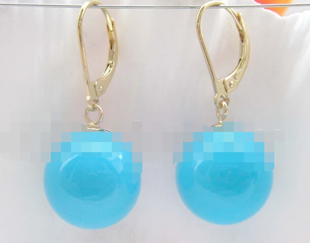 

HOT SELL - > 09247 blue perfect round south sea shell pearl earring -Top quality free shipping