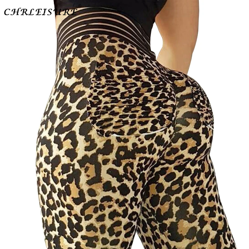 

CHRLRISURE Women Fitness Leggings Sexy Push Up Leopard Print Legging High Waist Workout Casual Leggings For Women