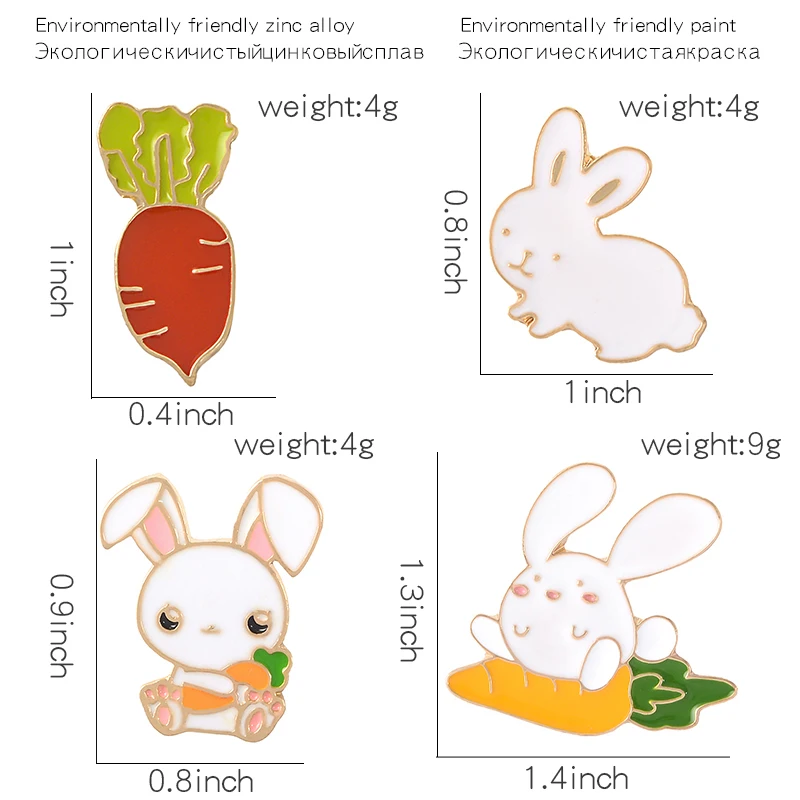 С рисунком кролика и морковки эмаль на булавке на заказ мешочек для брошек одежда штырь отворотом заяц значок и милые носки с рисунками зверей из мультфильмов, для растений, ювелирное изделие, подарок