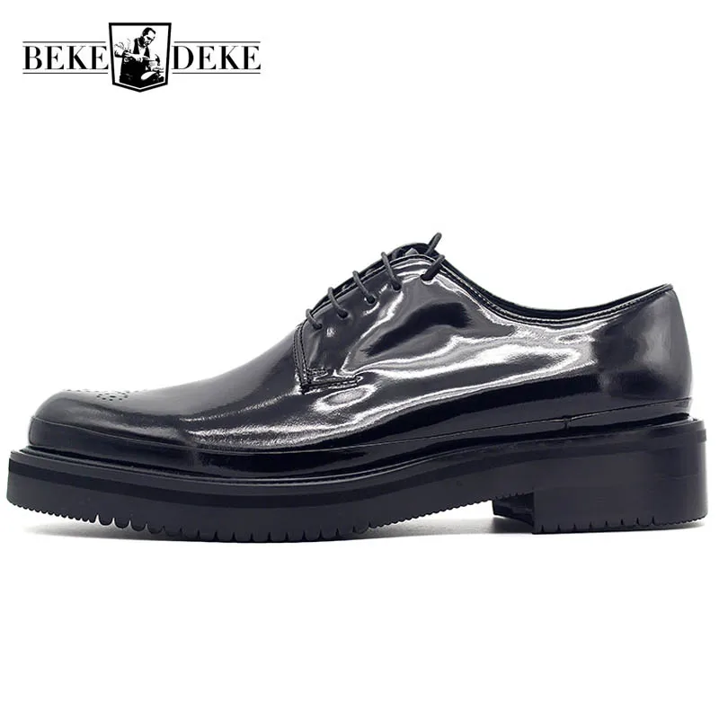 platform leather shoes