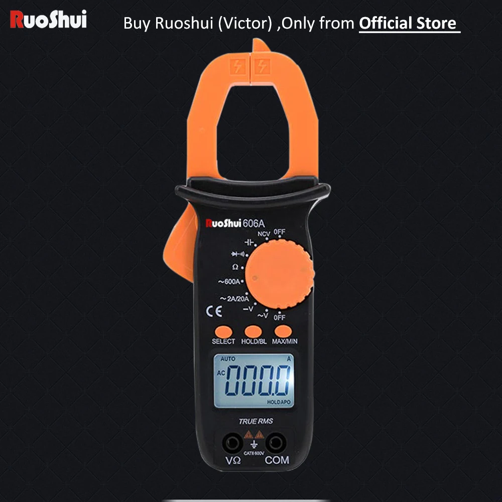 

RuoShui 606 Series True RMS Digital Multimeter Current Clamp ampere Meter AC DC 1000A Amperimetro Electrical Pens Ampermetre