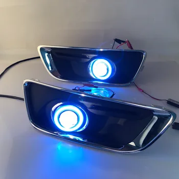 

RQXR fog lamp driving light assembly for Chevrolet Malibu cob angel eye led daytime running lights turn signal
