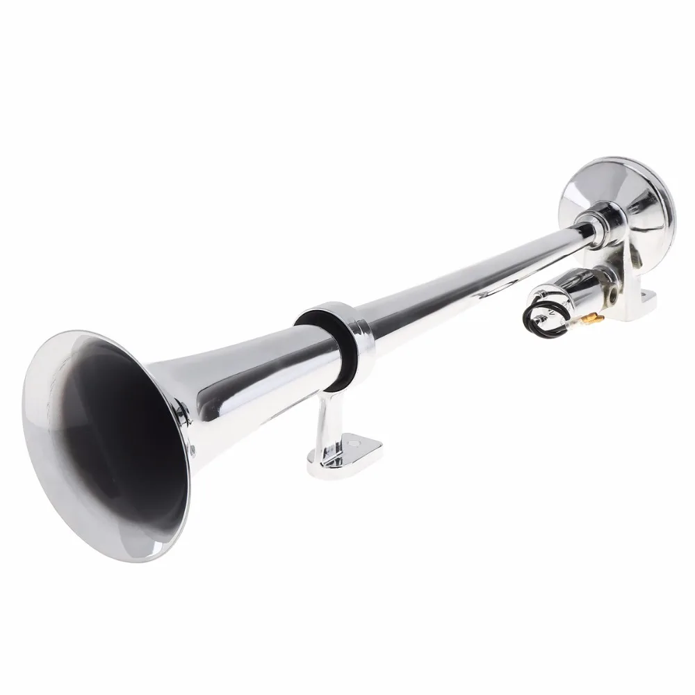 

Durable 17 Inch Chrome Plated ZINC 150dB Super Loud Single Trumpet Car Air Operated Horn for Automobiles Truck Boat Trai