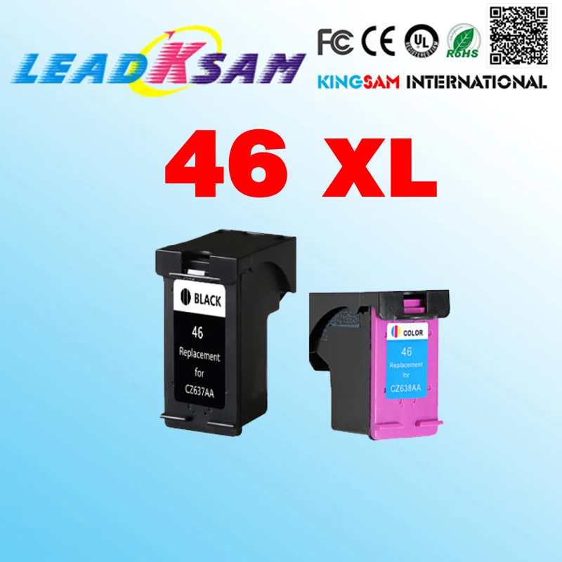 Чернильный картридж leadksam сменный для 46 совместимый с hp46 46XL Deskjet 2020 2520hc струйный