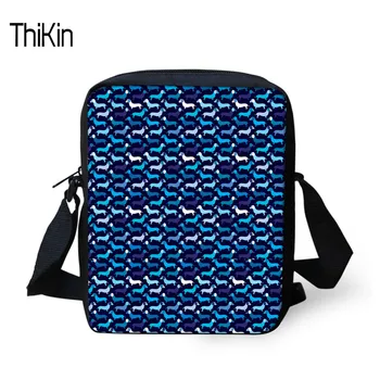 

THIKIN Small Handbags Casual Messenger Bag For Kids Boys Girls Doxie Dog Dachshund Printing Zipper Crossbody Shoulder Bags Women
