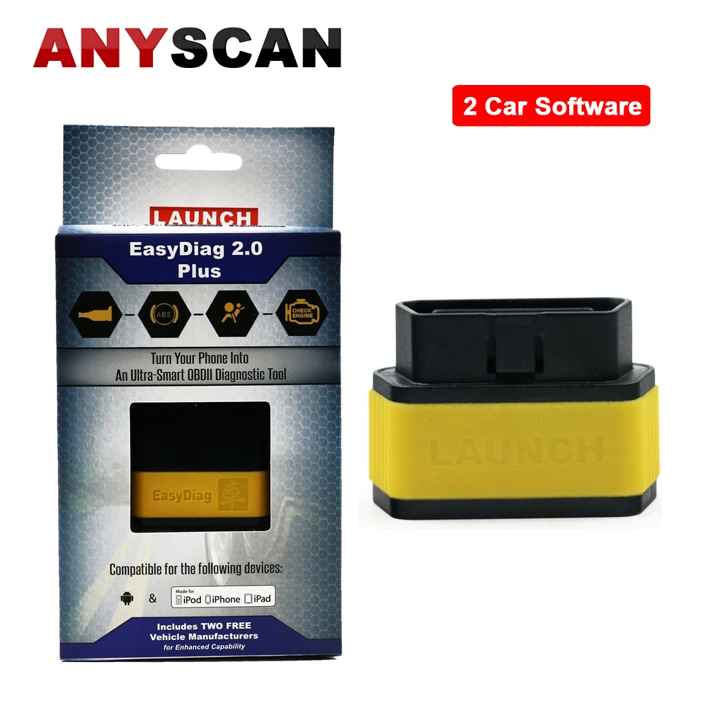 With 2 Free Car Software Original LA EasyDiag 2.0 Plus for iOS&Android Built in Bluetooth OBDII