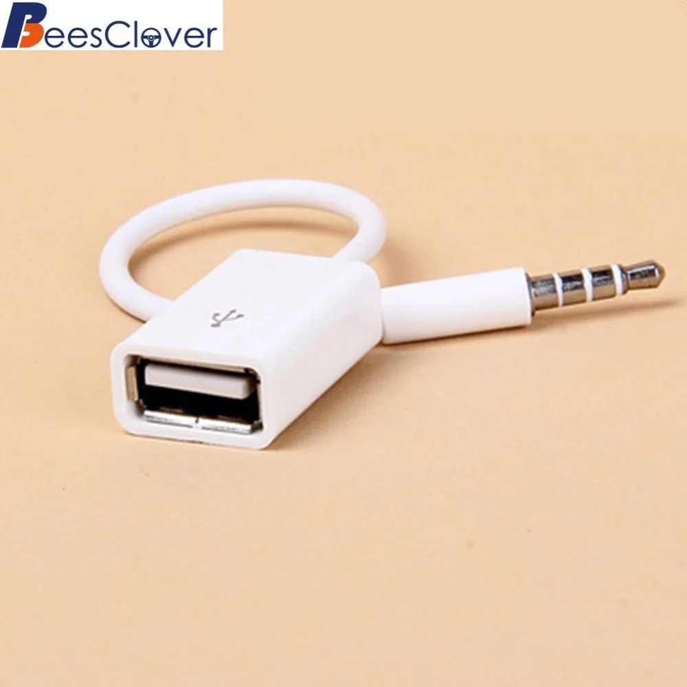 

Car MP3 3.5mm Male AUX Audio Plug Jack To USB 2.0 Female Converter Cable Headphone Cable Cord PVC Auto for Ford/Bmw/SUV